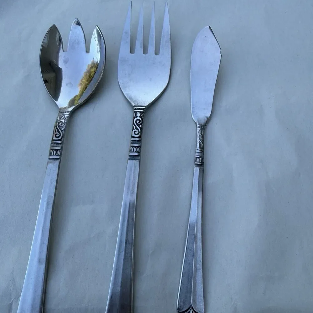 Vintage Orleans Silver ORL31 Stainless Korea 3 Pc Hostess Serving Set